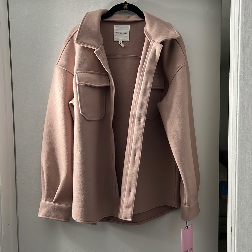 Women size medium Avec Les Filles Melange Blush shacket